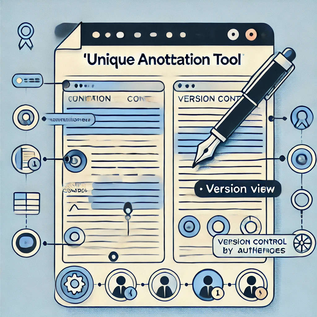 alt=ByteUnited Office features a unique annotation tool that enables users to inspect file history down to individual document lines. This tool facilitates tracking changes and authors, allowing comparisons between any two file versions for a comprehensive understanding of document evolution.